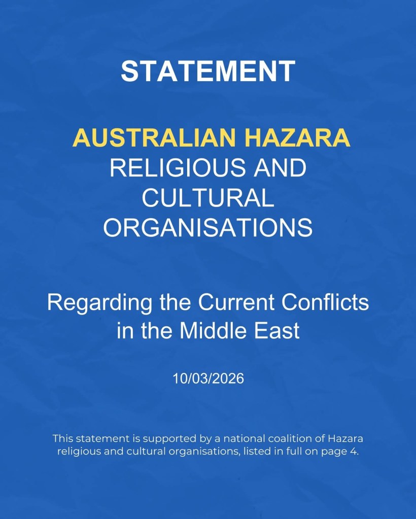 بیانیهٔ سازمان‌های مذهبی و فرهنگی هزاره‌های&nbsp;استرالیا